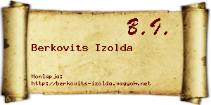Berkovits Izolda névjegykártya